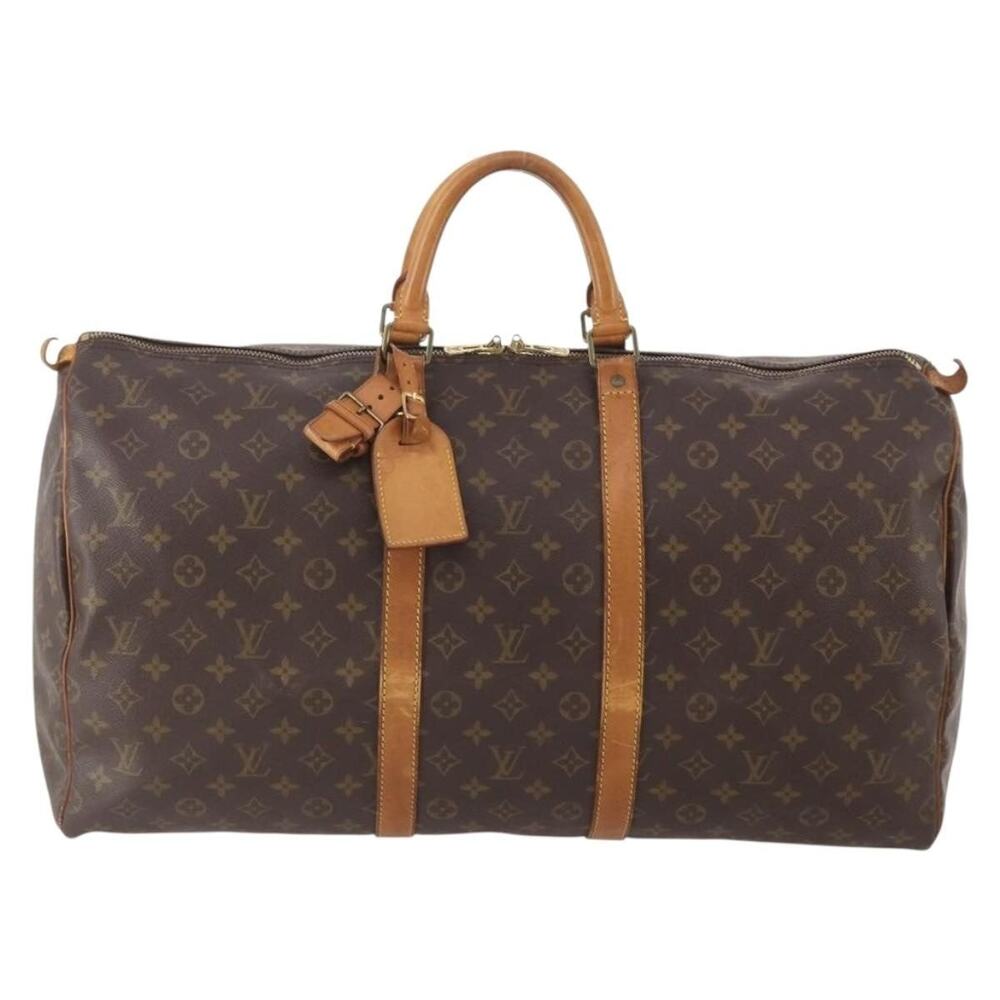 Louis Vuitton Monogram Keepall 55 Travel Bag Brown